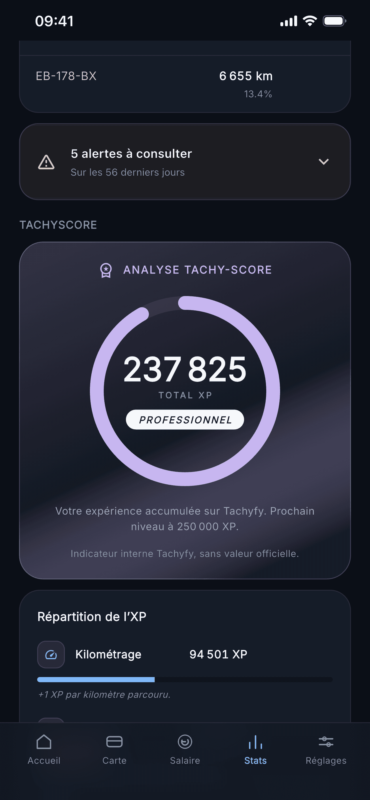 TachyScore — Dunkles Design