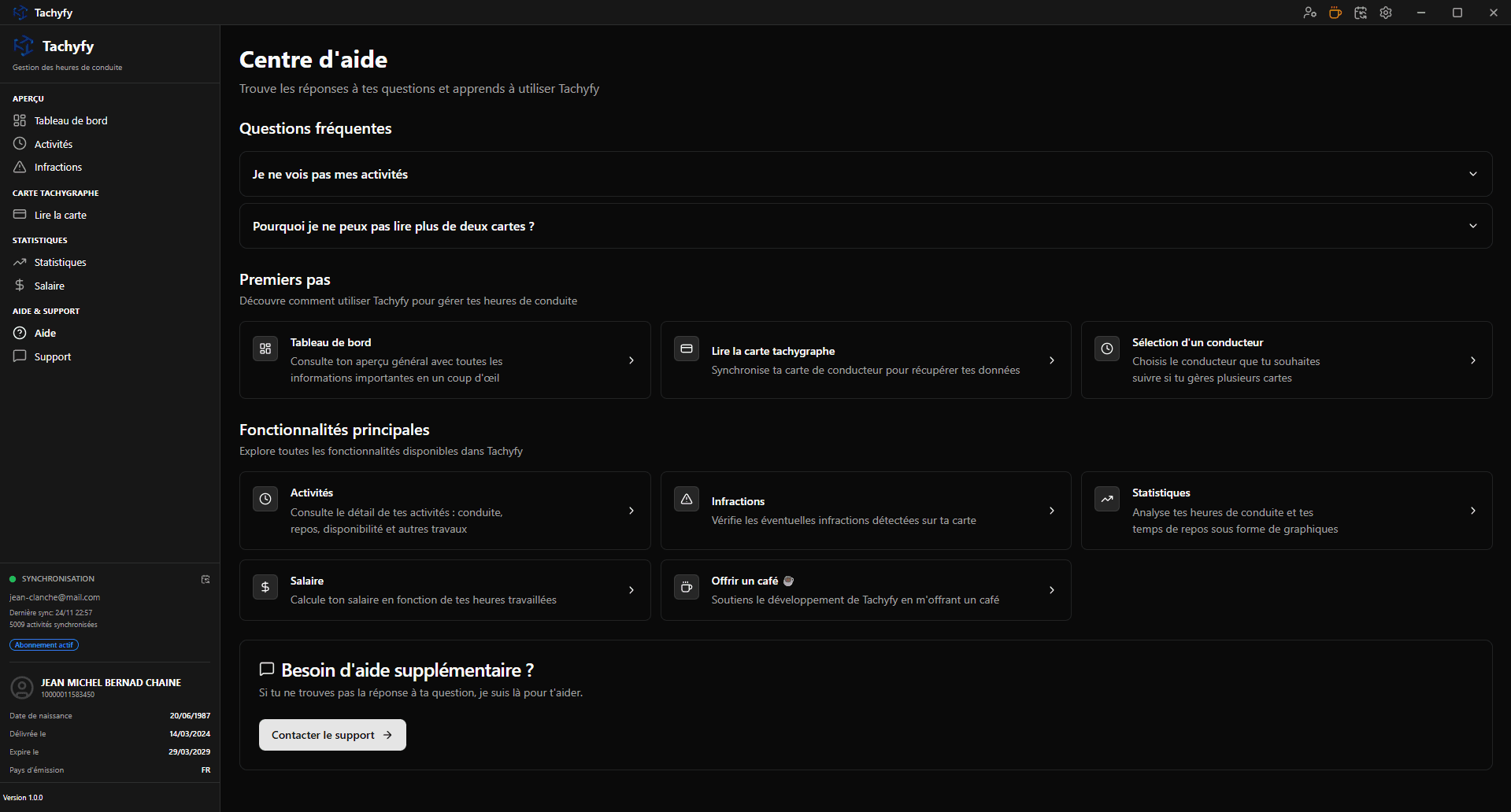 Tachyfy - Page d'aide et questions fréquentes