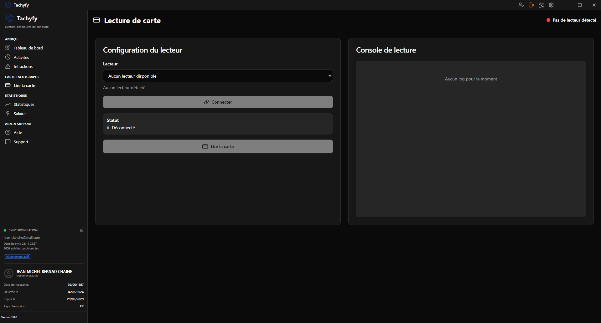 Tachyfy - Tachograph card reading