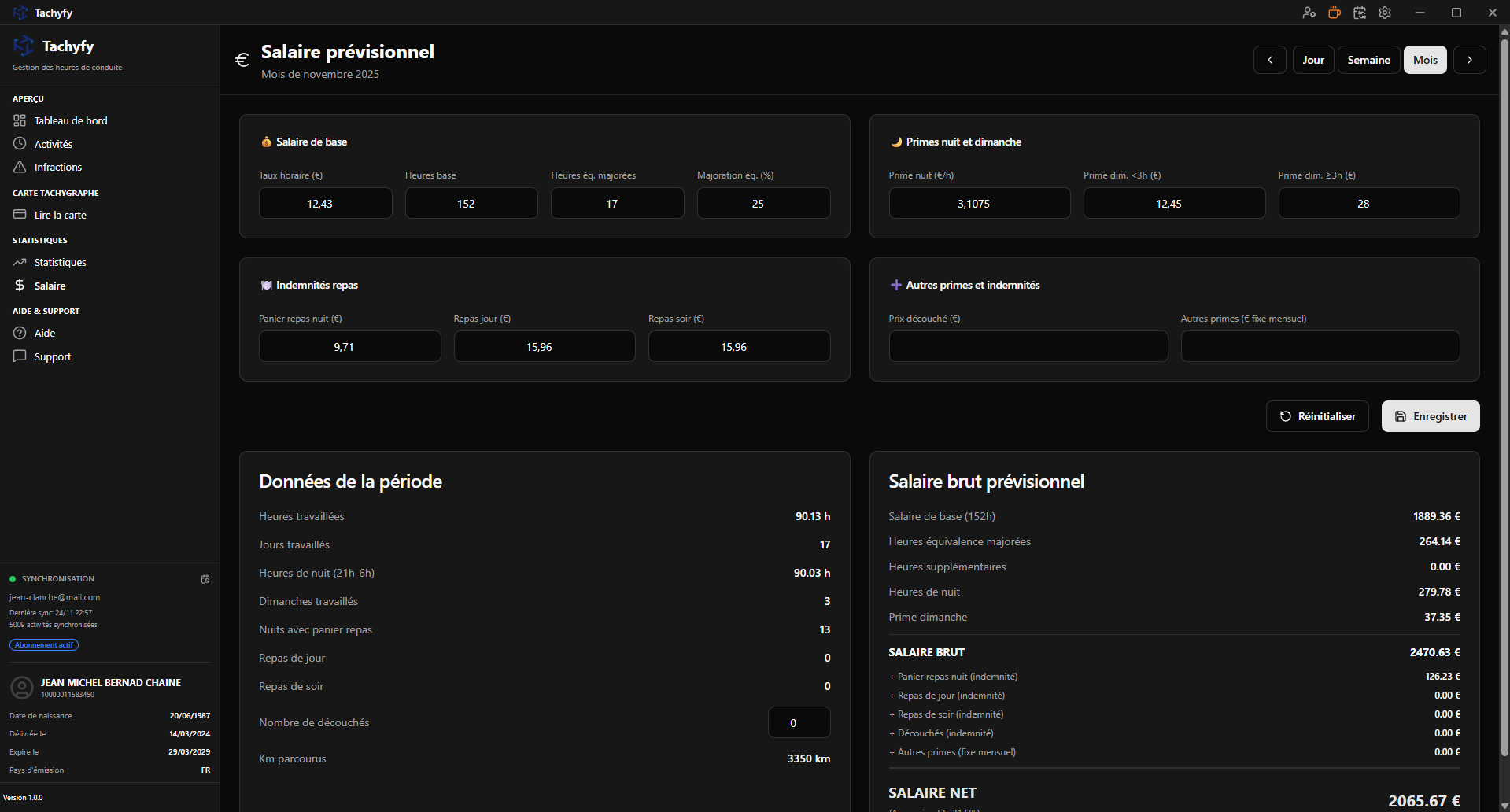Tachyfy - Forecast salary calculation with bonuses and allowances